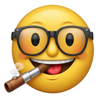Smiley avec une pipe dans la bouche et des lunette de soleil carré  sticker