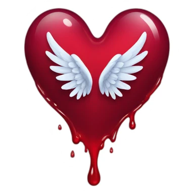 Blood drop with angel wings sticker