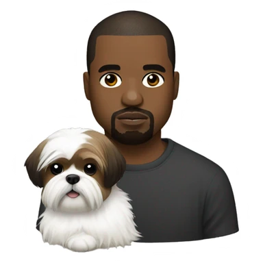 kanye west with a shih tzu sticker
