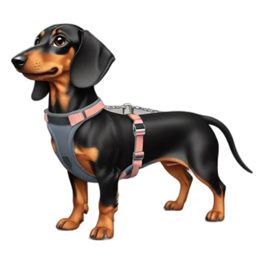 dachshund with soft harness in your body  sticker