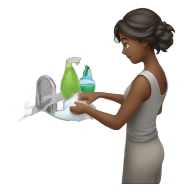 Women washing dishes sticker