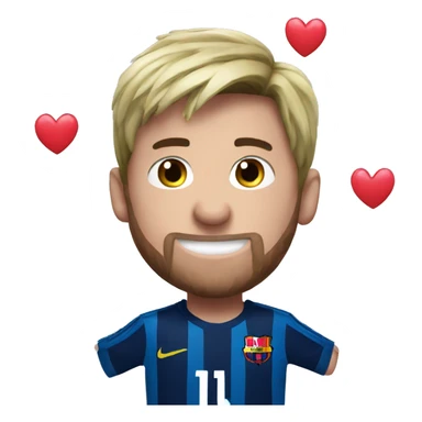 Messi sending hearts sticker