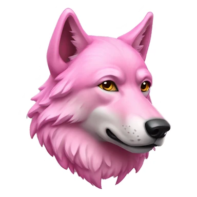 Old wolf portrait in pink color  sticker