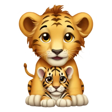 Baby lion and baby tiger sticker