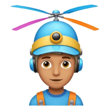 Boy wear colorful Spinning Helicopter Hat hat sticker
