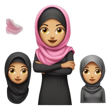 An Egyptian girl with a legitimate hijab  and the hijab is pink  sticker