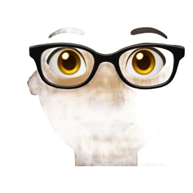 Brown mixed girl with curly black hair, brown skin, brown eyes, stud earrings and clear glasses  sticker