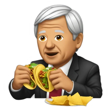 Andres Manuel Lopez Obrador eating tacos sticker