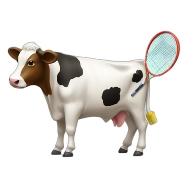 Vache qui fait du badminton sticker