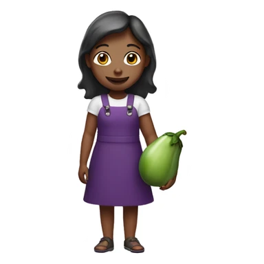 Girl with eggplant in hand  sticker