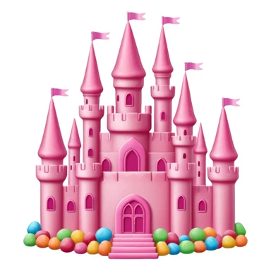 pink candy castle sticker