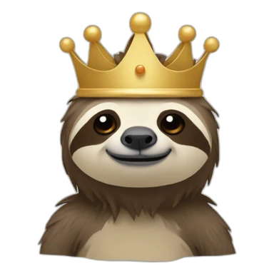 create a sloth with crown emoji. sticker