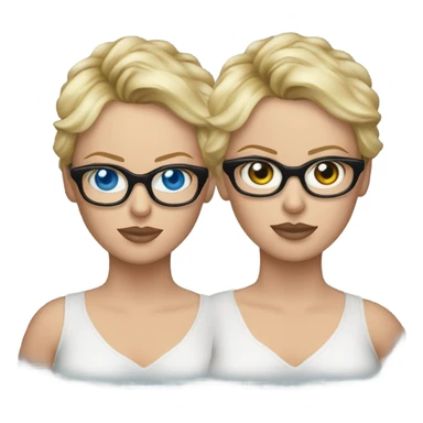 ultra realistic charlize theron, blue eyes, wearing shirt and black glasses  sticker