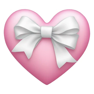pink heart with white bow sticker