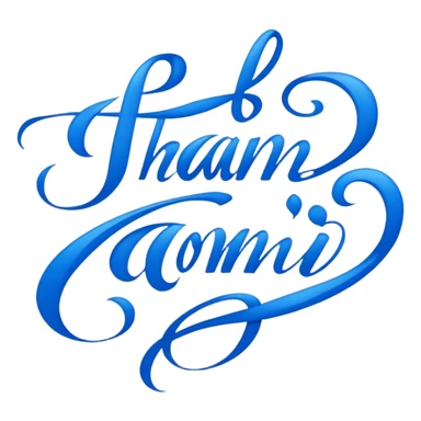 Creative Calligraphy  Blue  THANK sticker