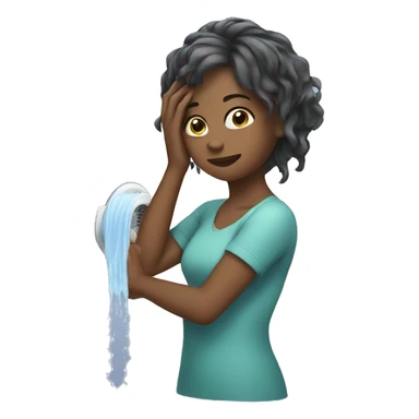 girl washing her hair  sticker