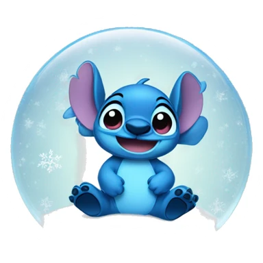 Stitch in a snow globe sticker