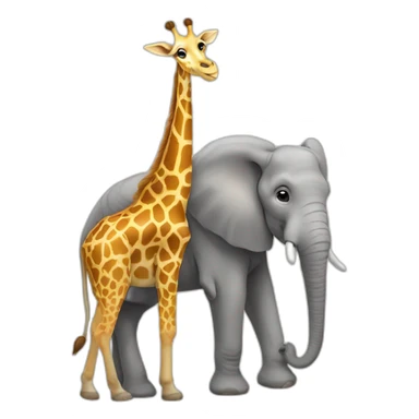 Girafe on a elephant sticker