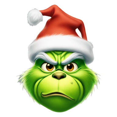 The grinch wearing a Christmas hat sticker
