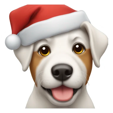 Dog in Christmas hat sticker