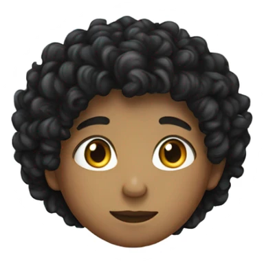 Black curly hair boy with black hair girl sticker