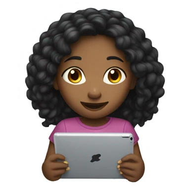 Girl Playing on Ipad sticker