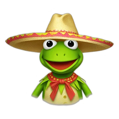 Kermit the frog with a sombrero sticker