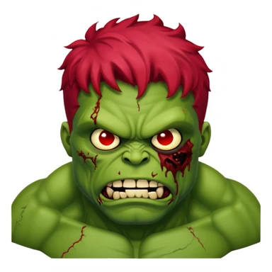 Zombie hulk with red hairface sticker
