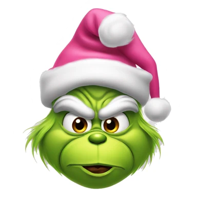 Grinch with pink santa hat sticker