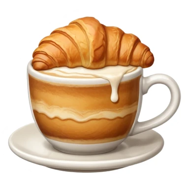 Croissant near cappuccino sticker