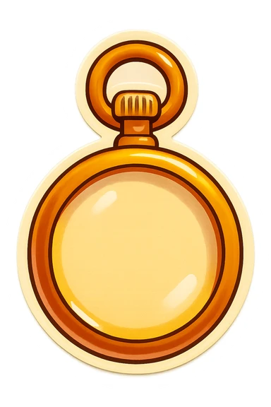 antique pocket watch, empty face, no hands or numbers, retro sticker style sticker
