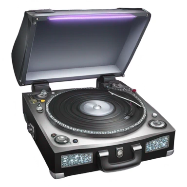 Realistic DJ turntable with sparkling diamonds and rhinestones. sticker