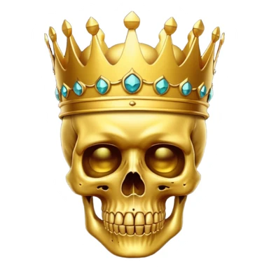 Golden skull with crown sticker