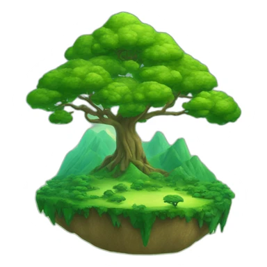 The island of dreams green mountains sticker