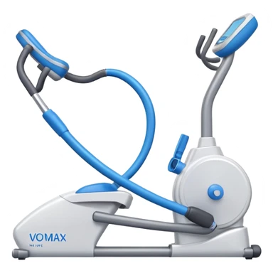 Simple blue VO2 max testing mouthpiece, exercise physiology equipment sticker