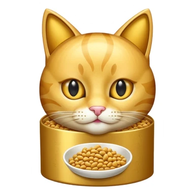 gold cat food package sticker