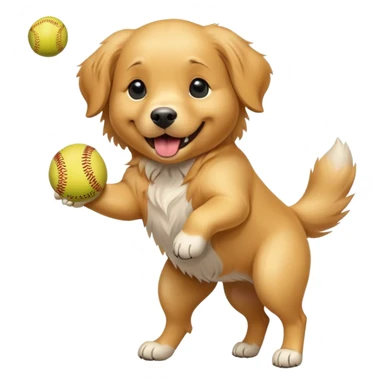 Dog playing softball sticker