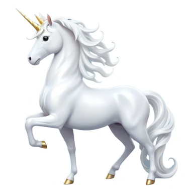 cinematic-beautiful-white-unicorn-full body-emoji,-poised-and-regal,-with-a-slender,-ethereal-form-draped-in-a-pristine-white-color,-a-flowing-mane-and-tail,-and-a-glistening,-spiraled-horn-that-radiates-pure-light,-simplified-yet-sharp-and-majestic, zoomed out to show a majestic unicorn sticker