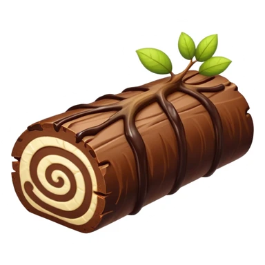 Oblong Tree-log-shaped-chocolate with marsipan swirled inside and with walnuts drizzled on top  sticker