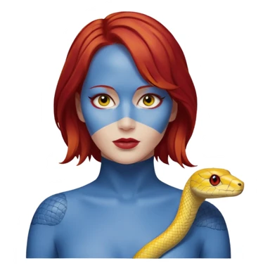 x-men mystique red hair yellow snake eye looks like jennifer lawrence sticker
