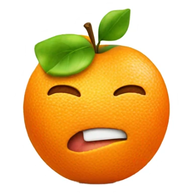 Orange eating an apple  sticker