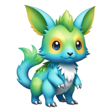 Cute cool colorful fantasy animal hybrid Fakemon full body sticker