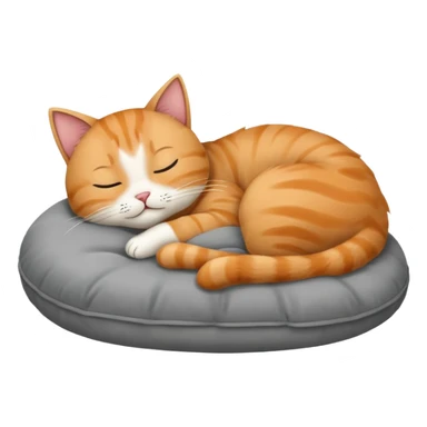The cat sleeps on the pillow sticker