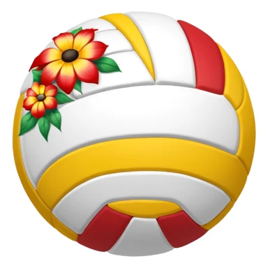 Vollyball with flowers sticker