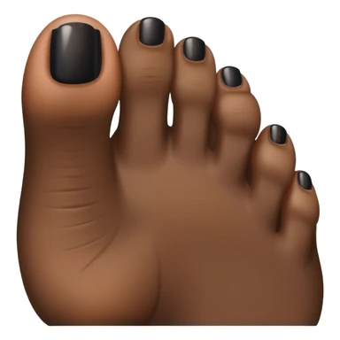 a foot toes with black toenail sticker