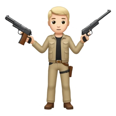 Full body male with a gun sticker