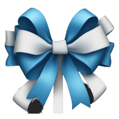 blue bow on black background sticker
