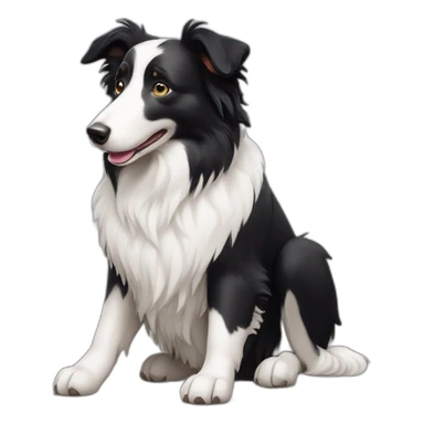 black-and-white-smooth-coat-border-collie sticker