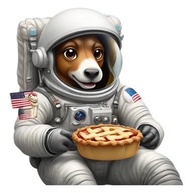 An astronaut horse eating an apple pie sticker