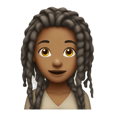 Girl wearing dreadlocks  sticker